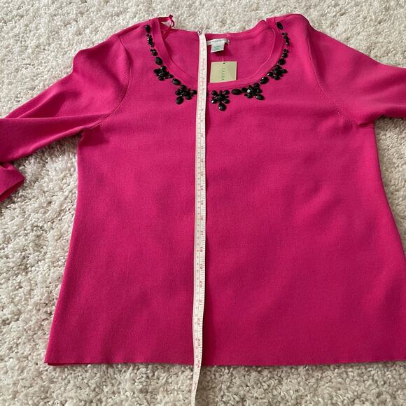 Laura Ashley 3/4 Sleeve Shirt Pink Gemstones Size Large NWT - Picture 8 of 11